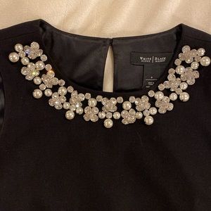 WHBM black Pearl/gemstone sheath dress